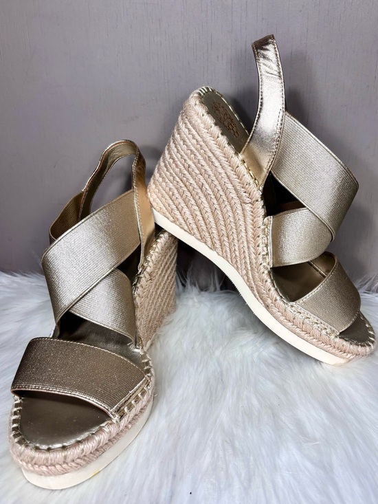 Vince Camuto Shoes - VINCE CAMUTO Metallic Gold Espadrille Platform Slingback Sandals
